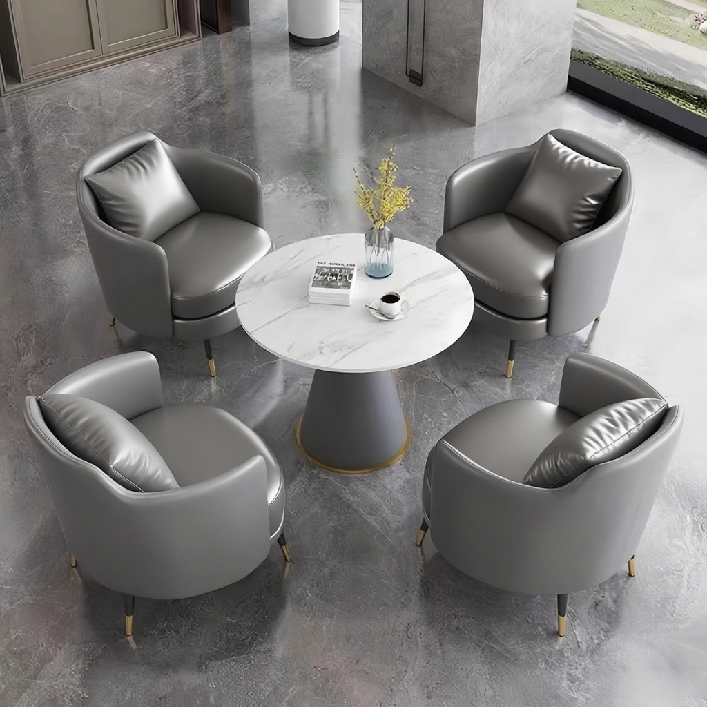 One Table and Four Chairs Gray [Five-Year Warranty]