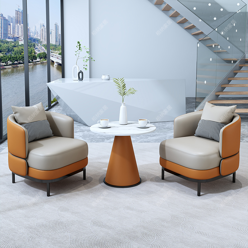 One Table and Two Chairs [Orange + White Slate] Five-Year Warranty