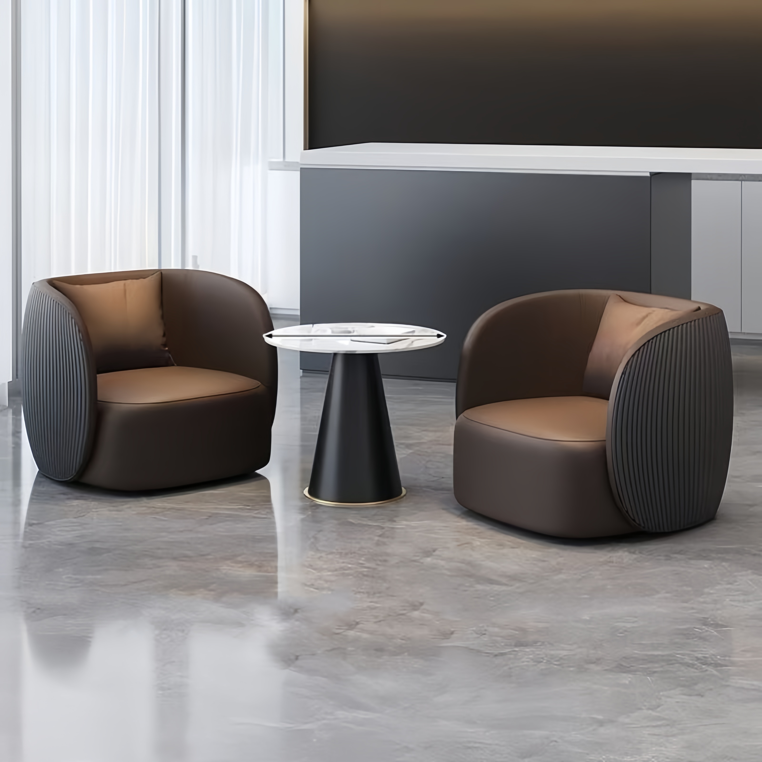 One Table and Two Chairs [Coffee + Black]