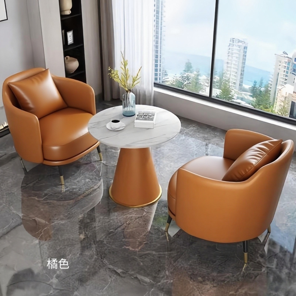 One Table and Two Chairs Orange [Five-Year Warranty]