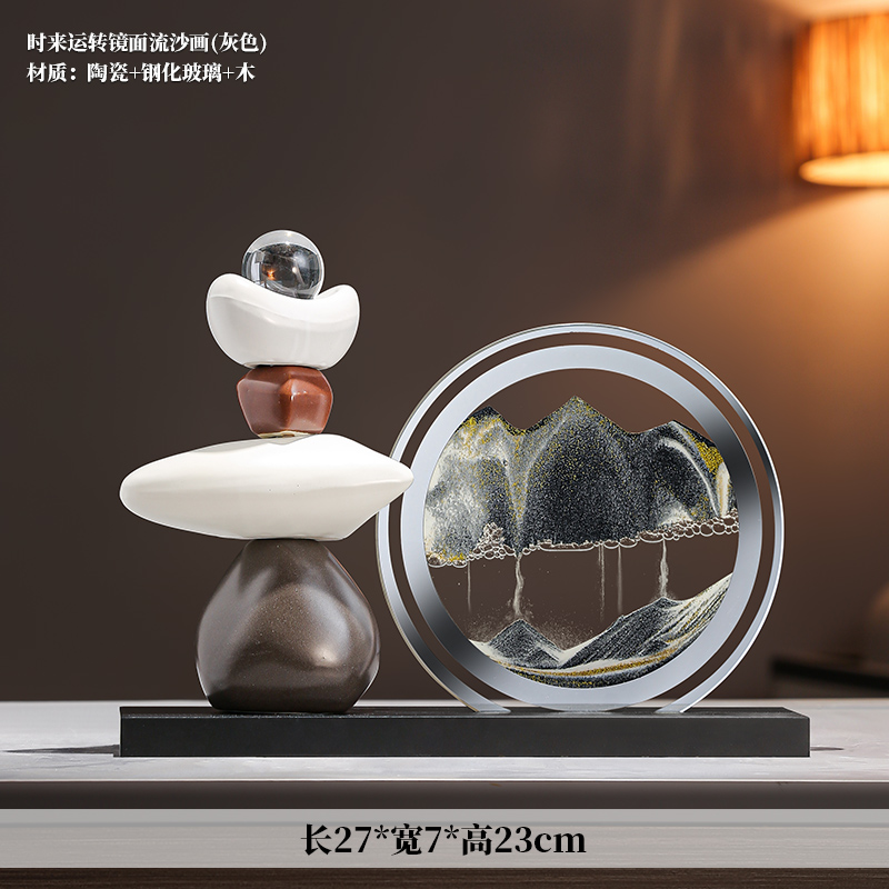 [Ink Wash Painting]Time Comes and Turns Mirror Quicksand Painting