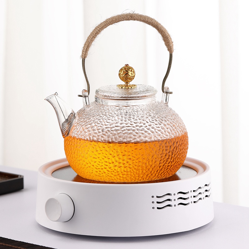 Copper Handle and Copper Bead Kettle with White Electric Ceramic Stove