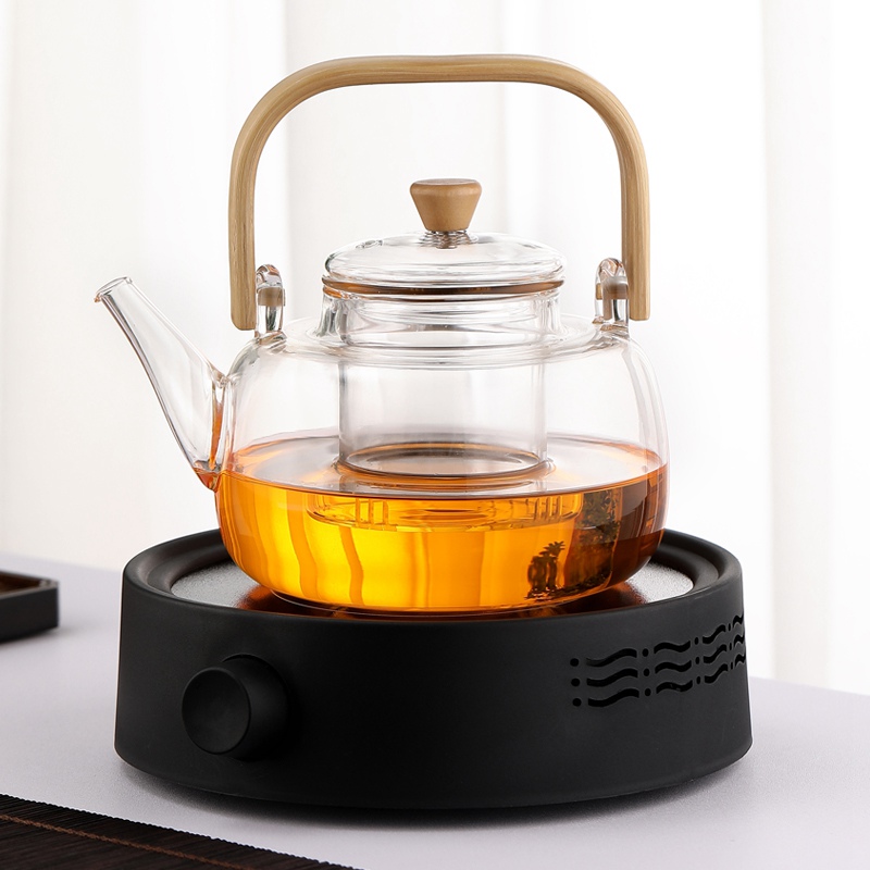 Bamboo Handle Teapot (Type a) with Black Electric Ceramic Stove