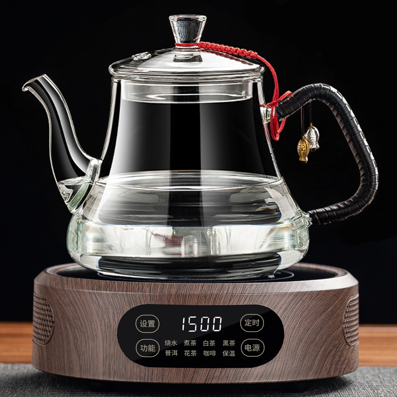 tie rope A kettle 1.1L (special for boiling water) + wood grain color electric ceramic stove 