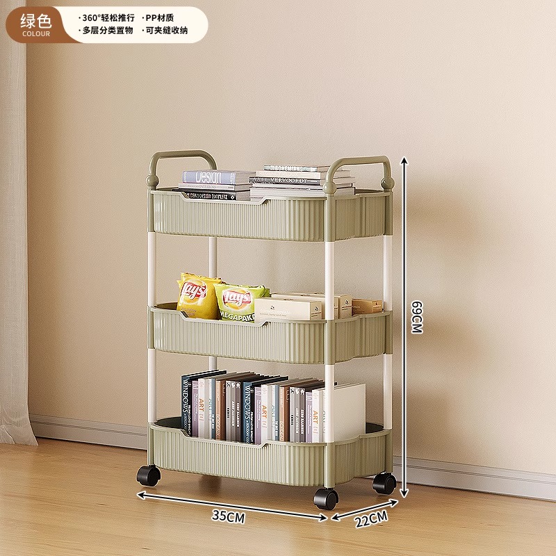 Brand New 3-Tier Storage Rack - Dusty Rose Green: Innovatively Upgraded⭐Multifunctional and Removable