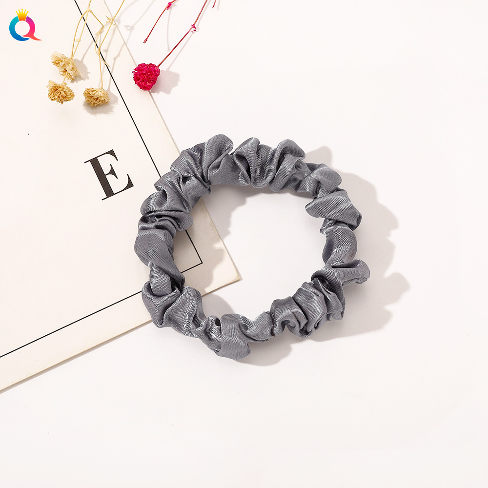 Satin Thin Hair Tie-Blue Gray