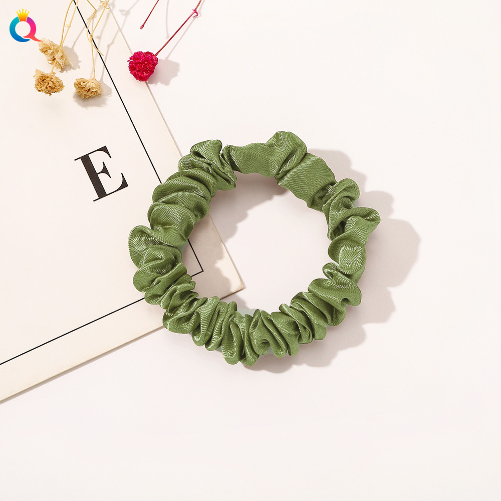 Satin Thin Hair Tie-Fruit Green