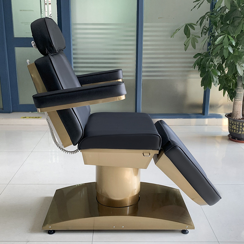 Four Motors + Gold Base Black Leather