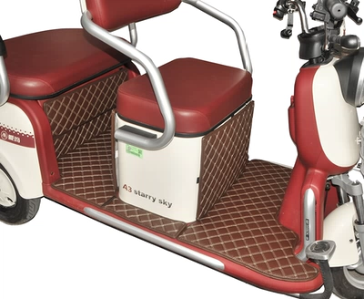 Electric vehicle foot mat electric tricycle foot mats - full-cover-floor-mat-coffee-color
