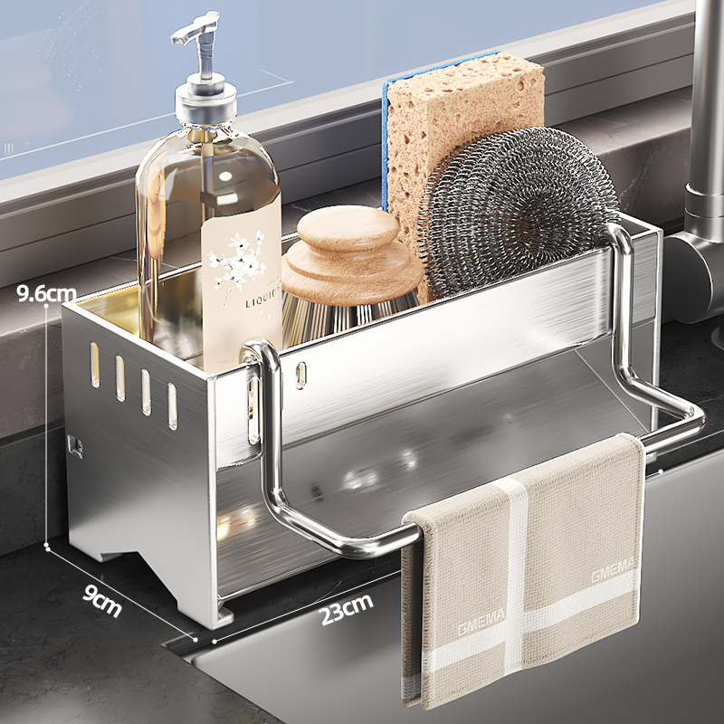 [Stainless Steel]Length 23cm|Toilet Storage Rack + Rag Rod