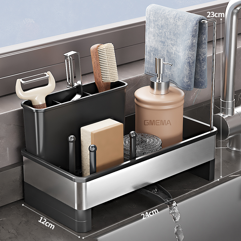 [Light Luxury Silver]DIY Rag Rack-360°Drainage