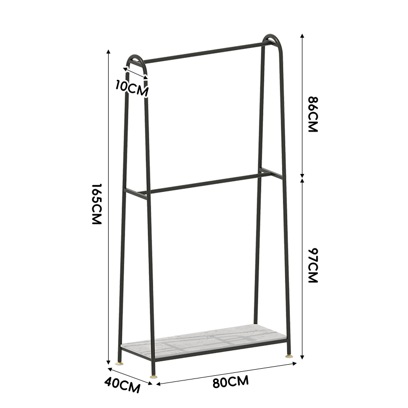 Elegant Black-Double Layer-With Lower Board-80Cm