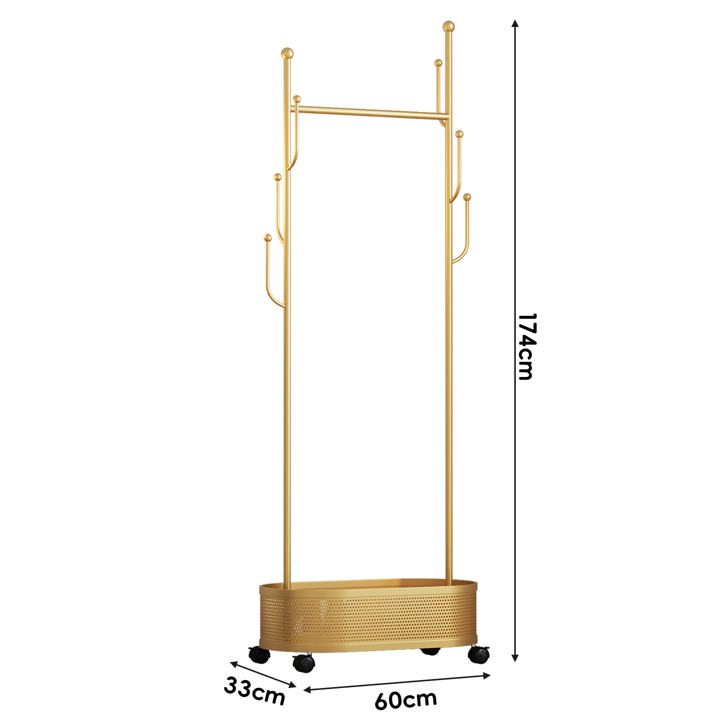Storage Coat Rack 60cm (Nano Gold)