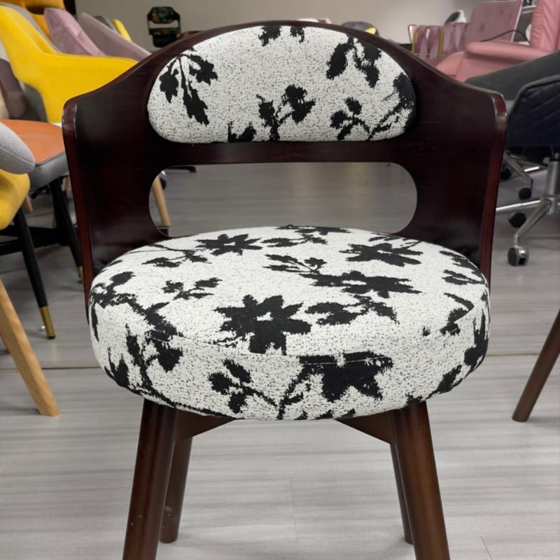 Pattern - Black and White Flower [Wooden Walnut Color]