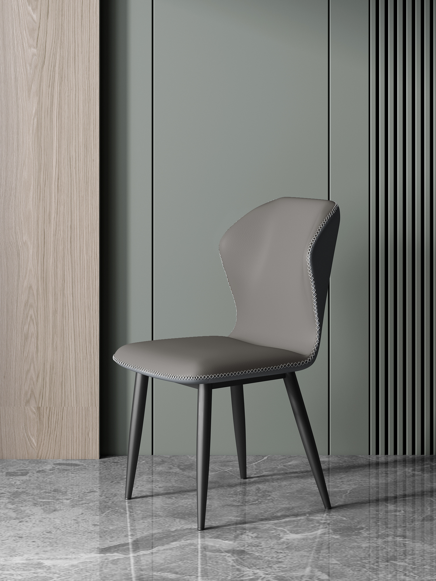 [Overseas Original]Dark Gray Leather