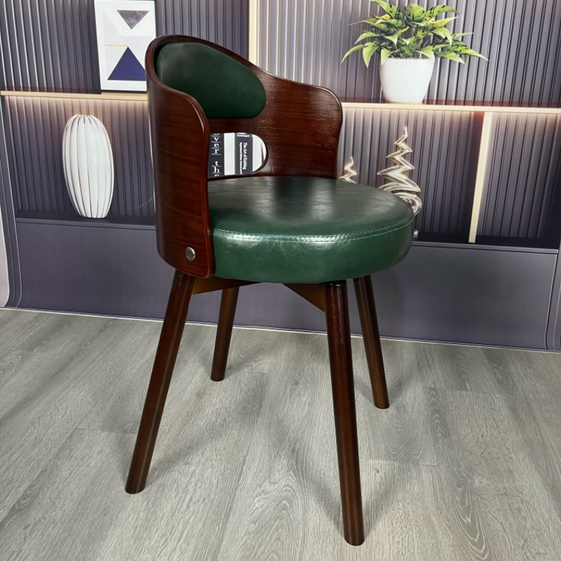 Dark Green Leather [Wood Brown]