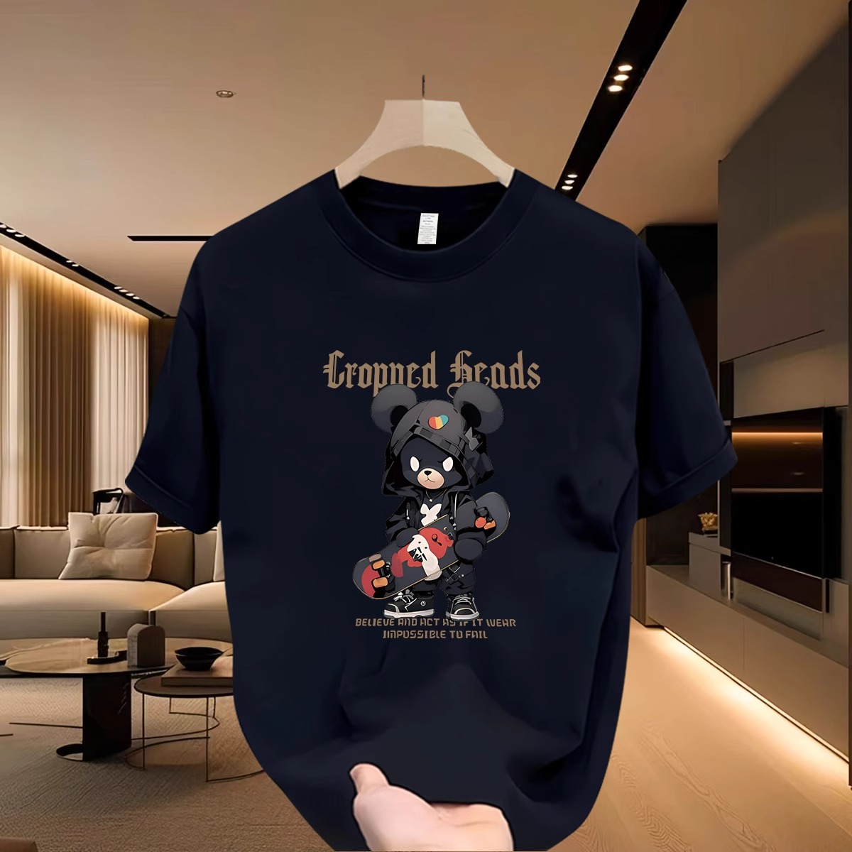 Black-C-S Colorful Heart White-Eyed Bear - D998