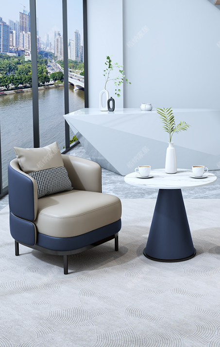 One Table and One Chair [Blue + White Slate] Five-Year Warranty