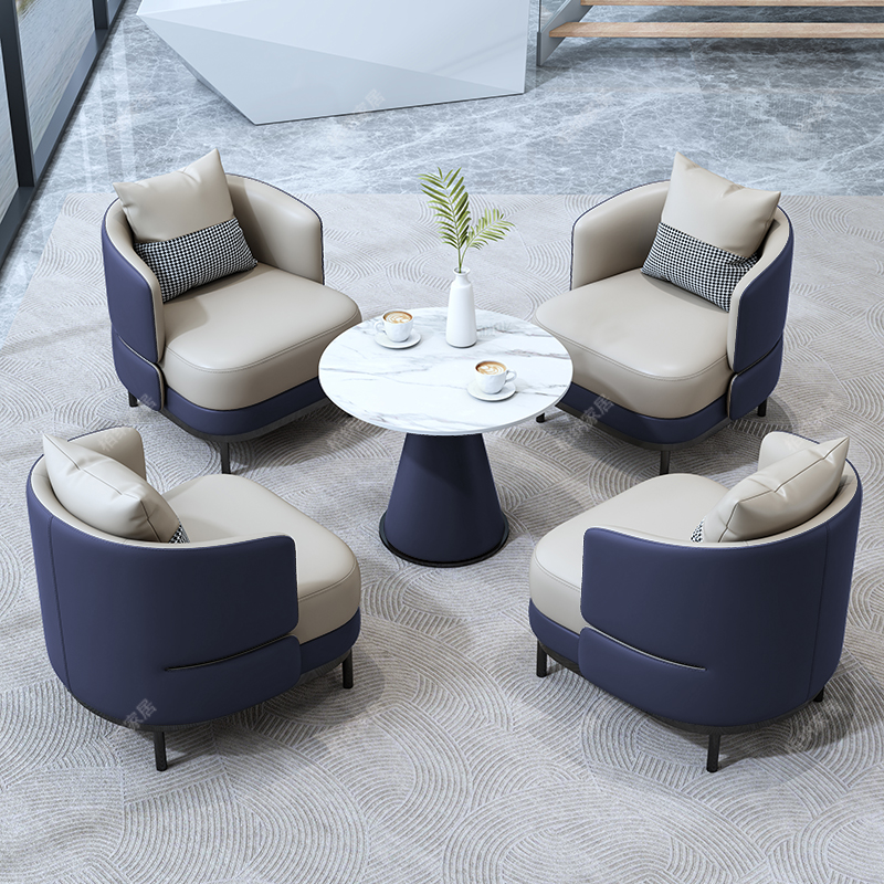 One Table and Four Chairs [Blue + White Slate] Five-Year Warranty