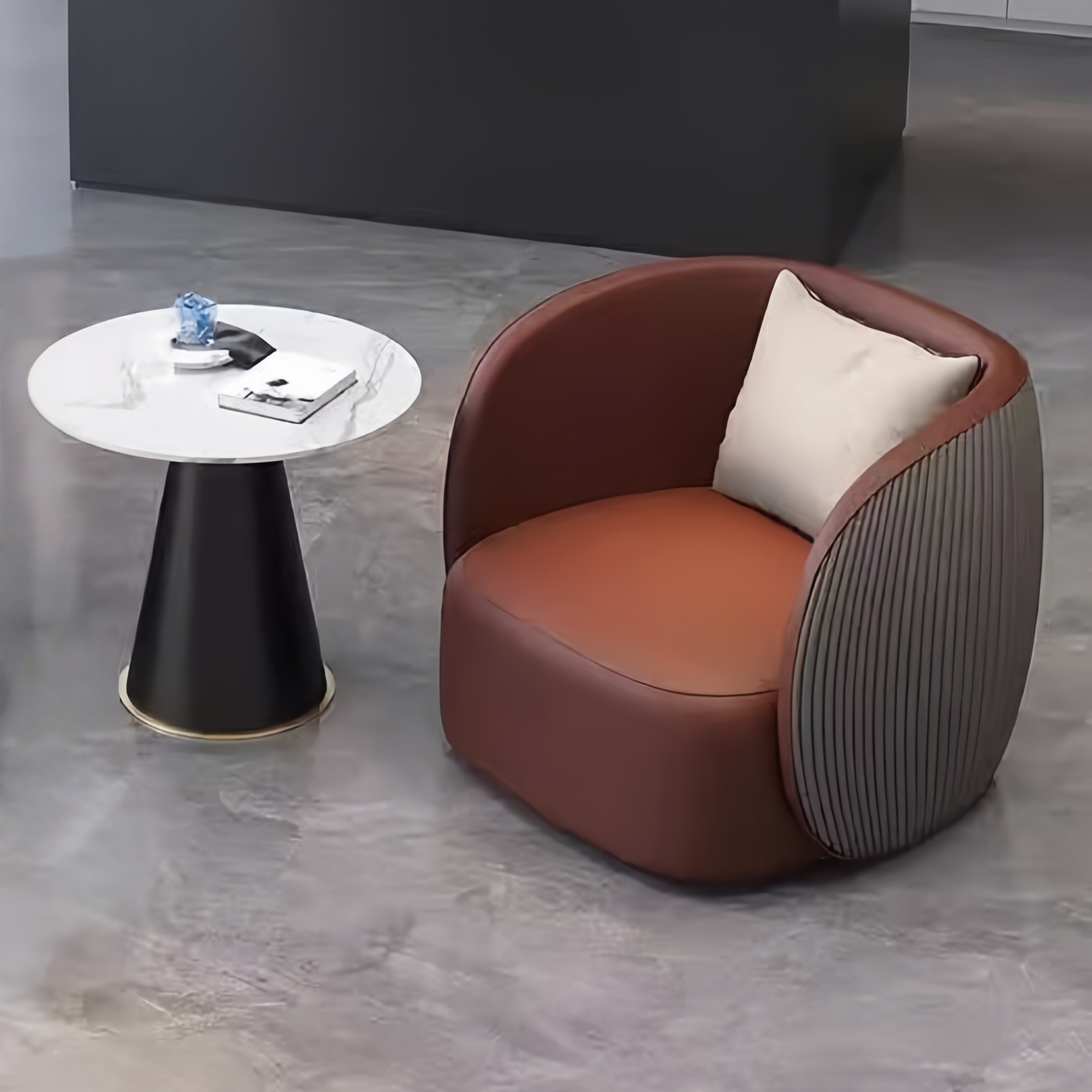 One Table and One Chair [Brown + Gray]
