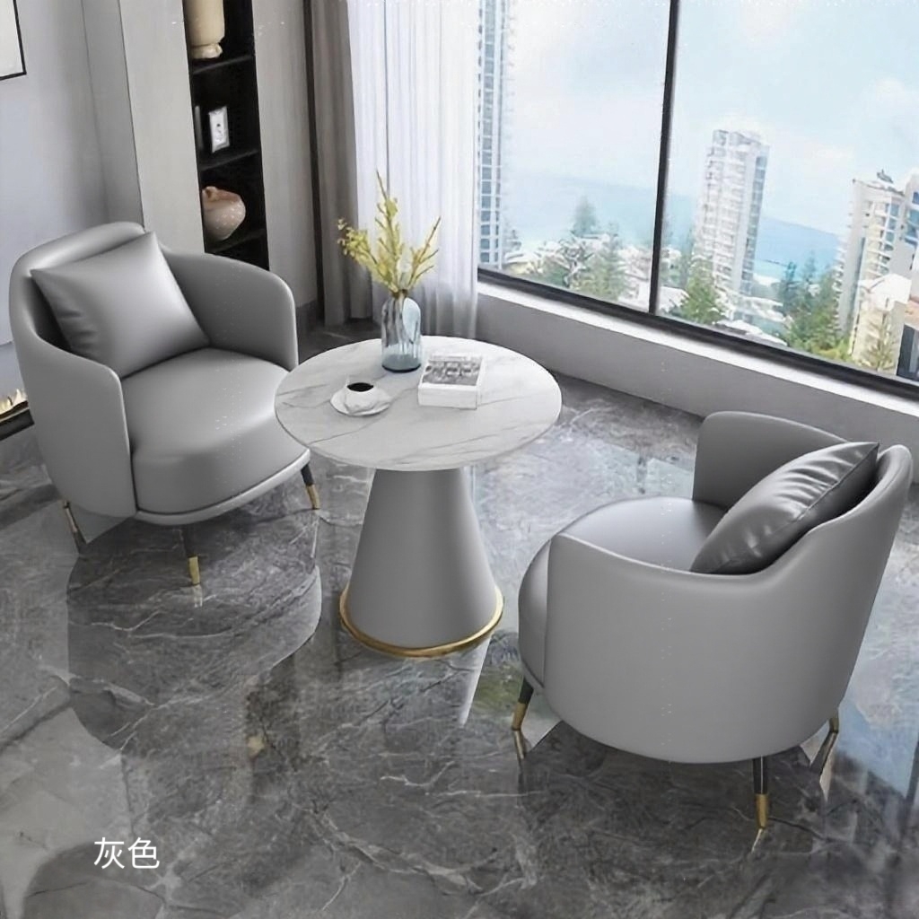 One Table and Two Chairs Gray [Five-Year Warranty] 1