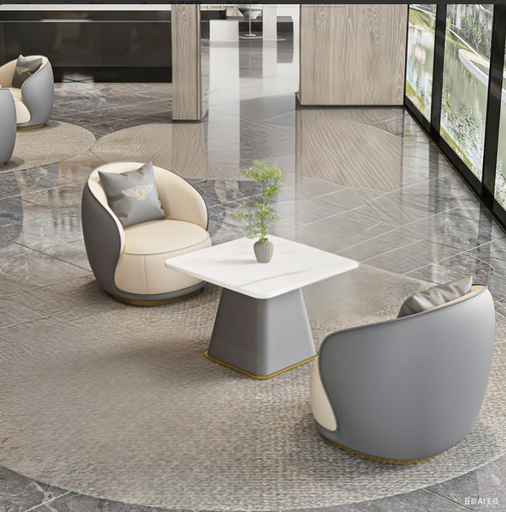 One Table and Two Chairs, Gray Color, Premium Cat-Scratch Resistant Leather, Damage Compensation Guaranteed