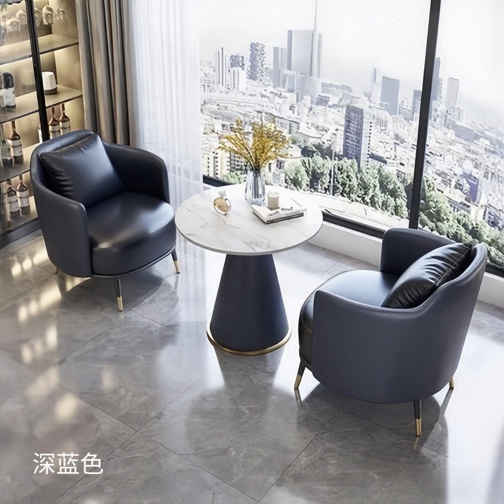 One Table and Two Chairs Dark Blue [Five-Year Warranty]