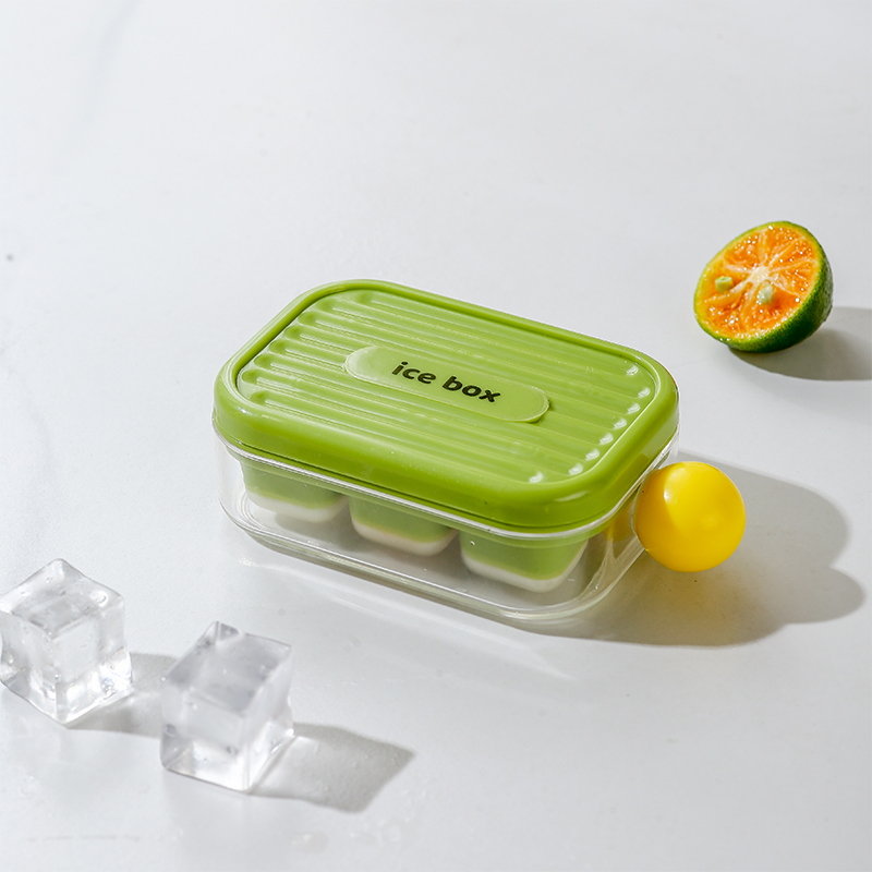 Mini Fresh Green-Soft Rubber Bottom Ice Tray[Press to Release]1 Pack