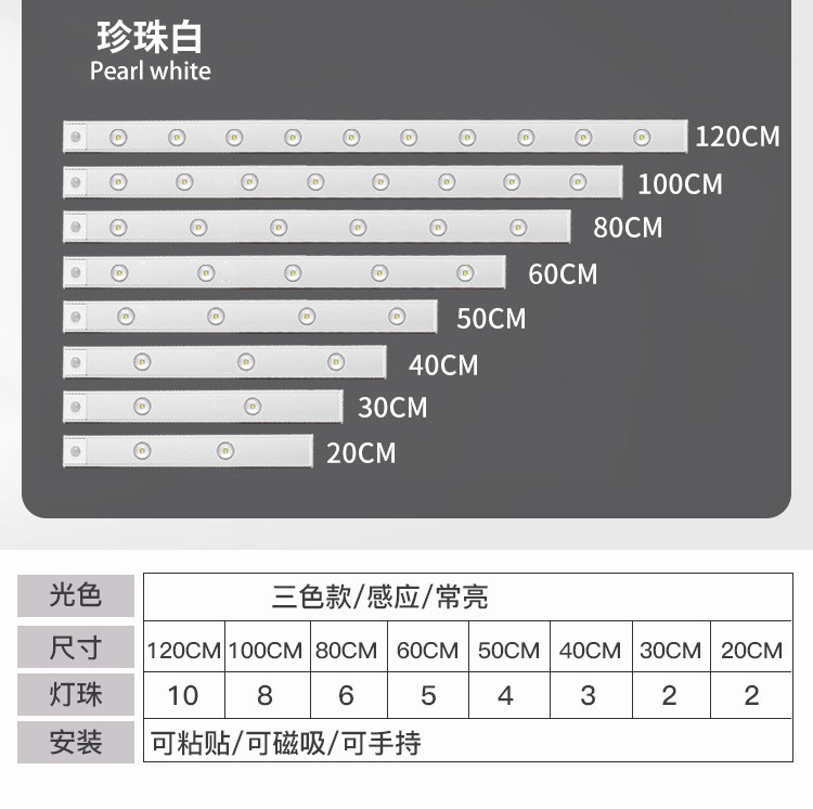 Pearl White[Three Color Dimming]60cm