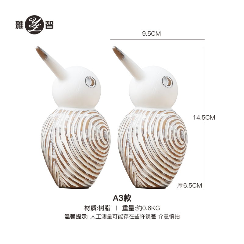 Head-Up Bird (White) 2-Piece Set