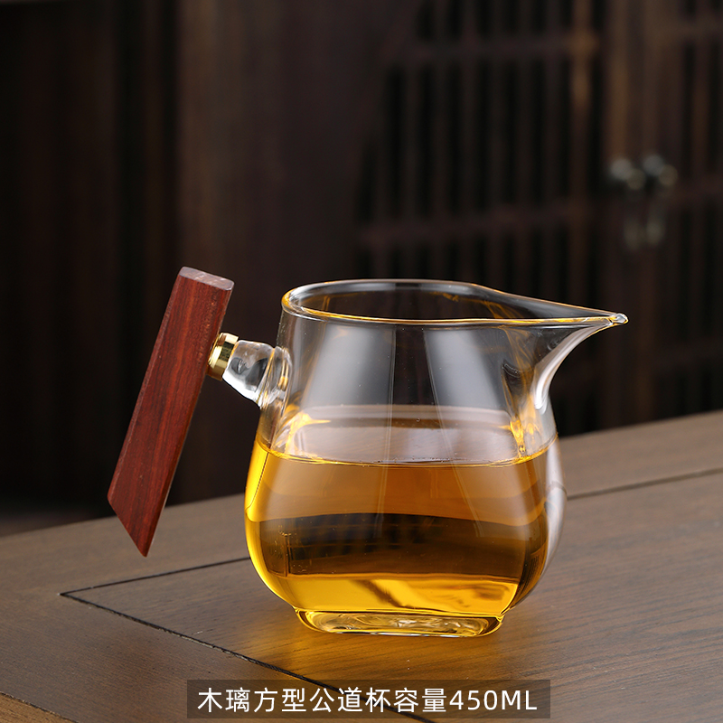 Wooden Glass Square Fair Cup Capacity 450ml