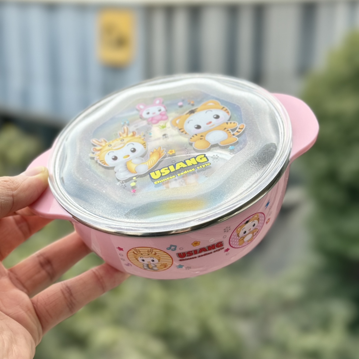 304 Stainless Steel Kids Bowl[Pink]