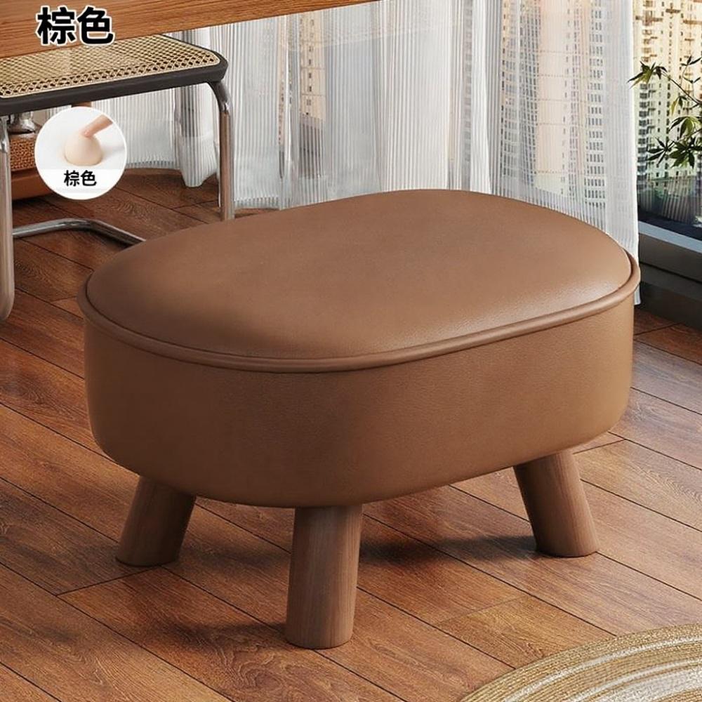 [Plaid sponge-oil wax skin solid wood soft bag] Brown 