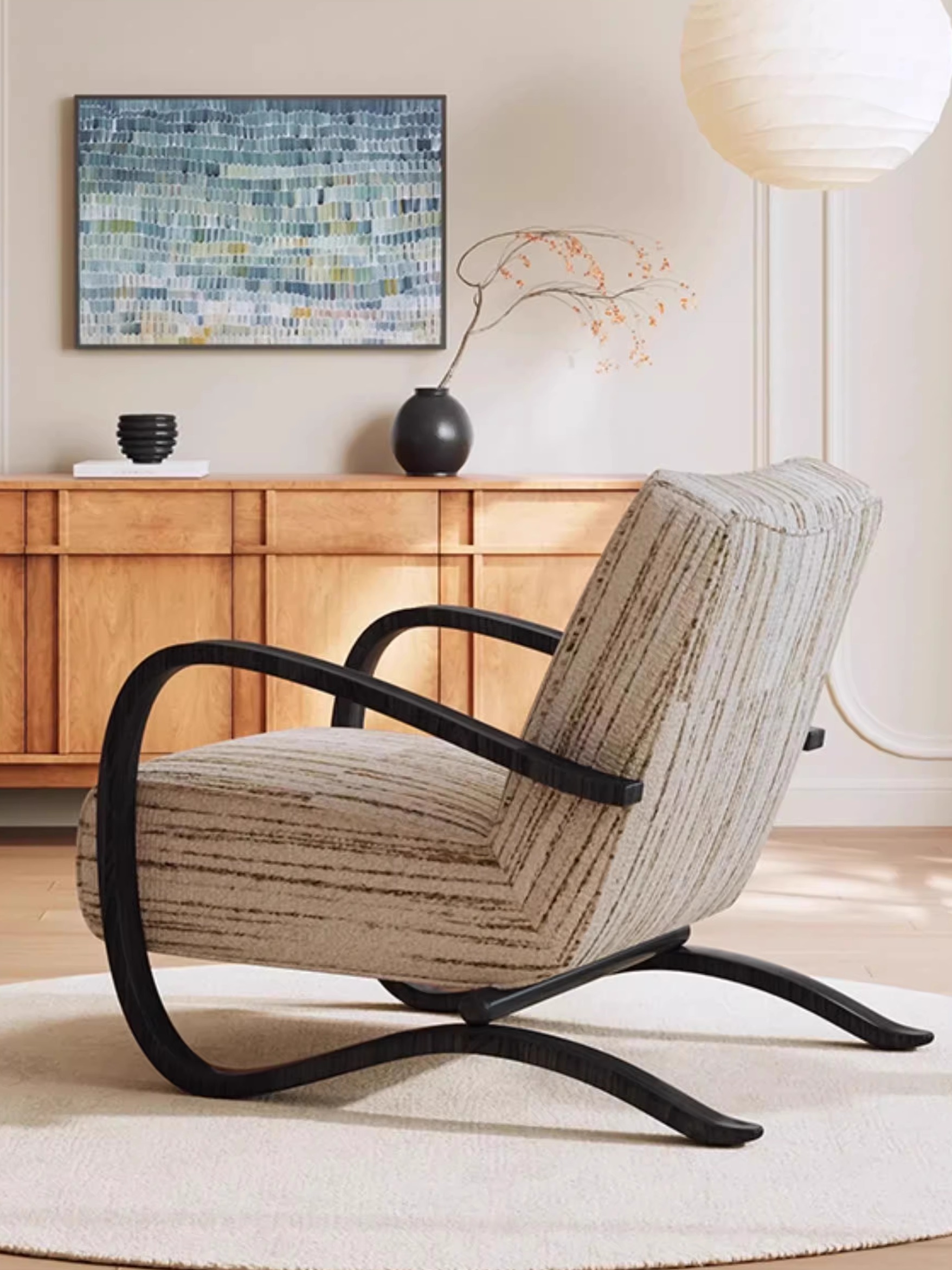 Muxue Tea White Single Chair[New.Patent.Chenille]