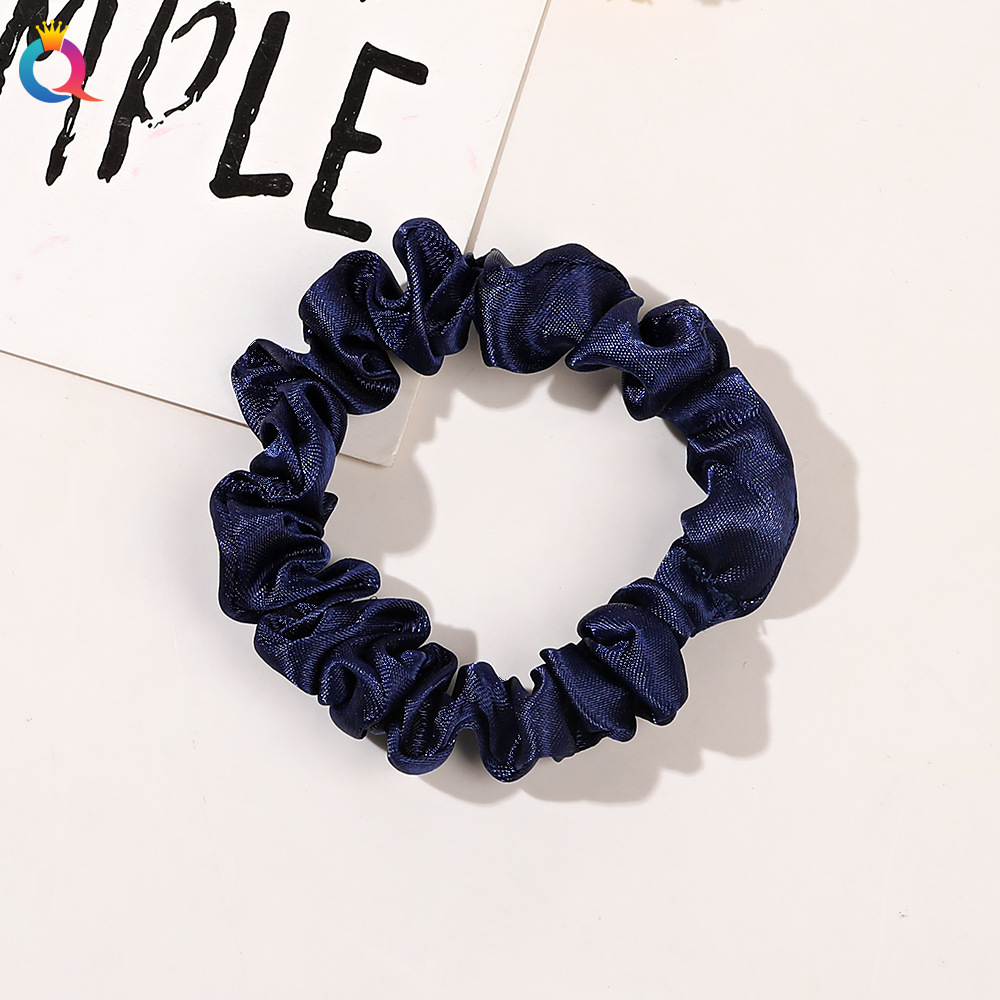 Satin Thin Hair Tie-Navy Blue