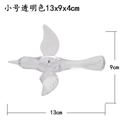 13cm Transparent Bird with Spread Wings