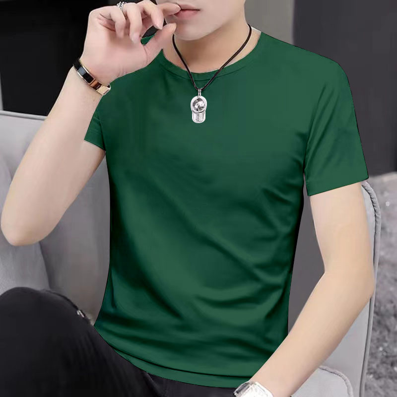 Short Sleeves[Solid Color]Dark Green