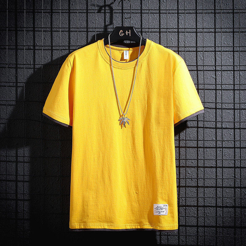 Fake Two-Piece Solid Color Nj-Yellow