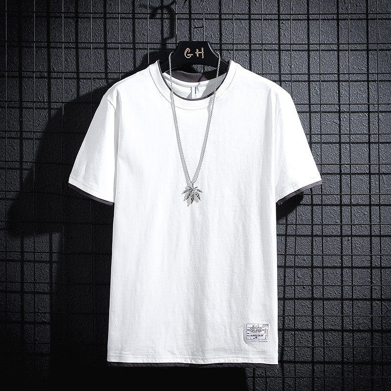 Fake Two-Piece Solid Color Nj-White