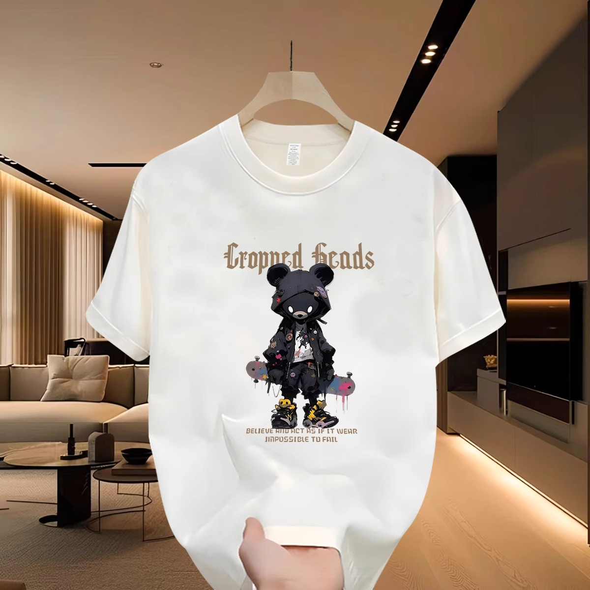 White-C-S Yellow Shoe Skull Bear -D996