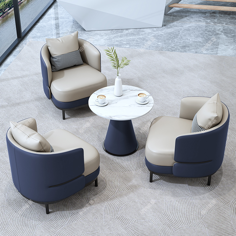 One Table and Three Chairs [Blue + White Slate] Five-Year Warranty