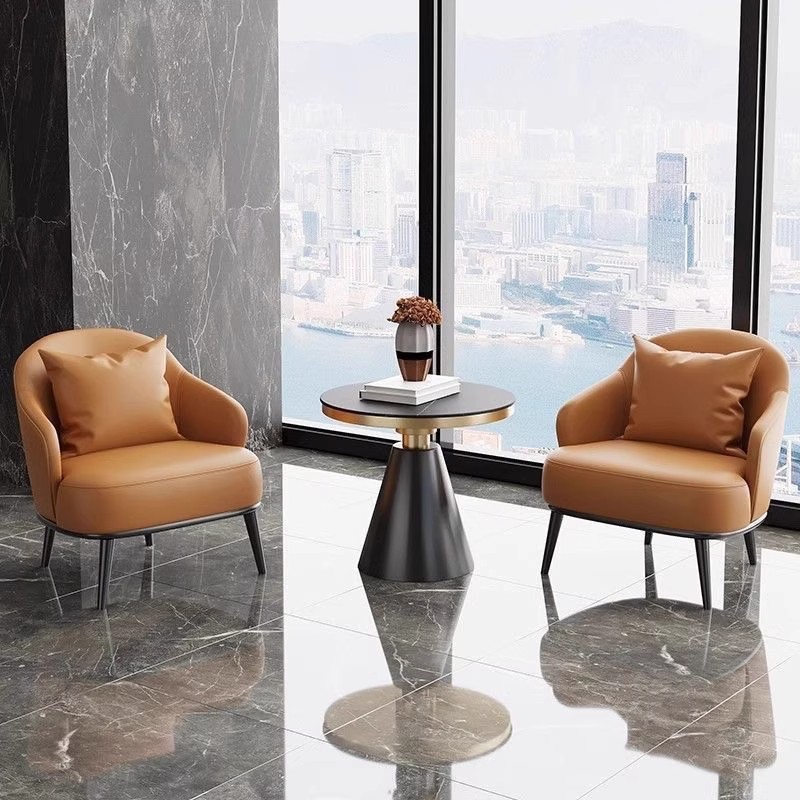 One Table and Two Chairs/Free Pillow, High-End Orange