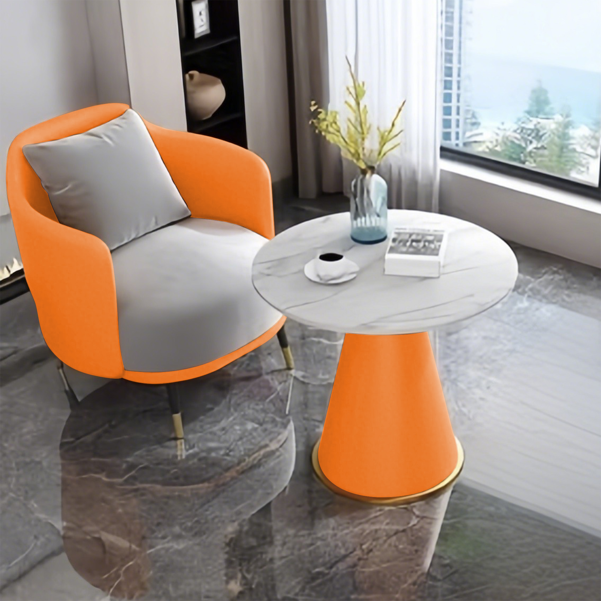 One Table and One Chair Orange