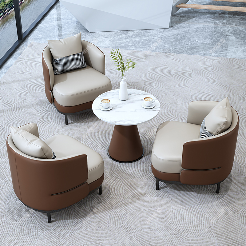 One Table and Three Chairs [Brown + White Slate] Five-Year Warranty