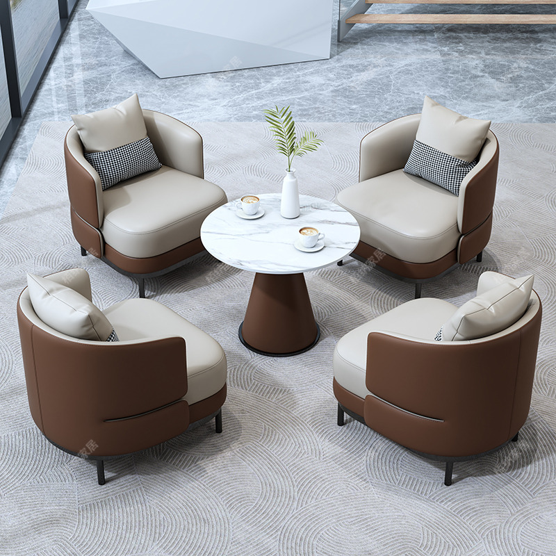 One Table and Four Chairs [Brown + White Slate] Five-Year Warranty