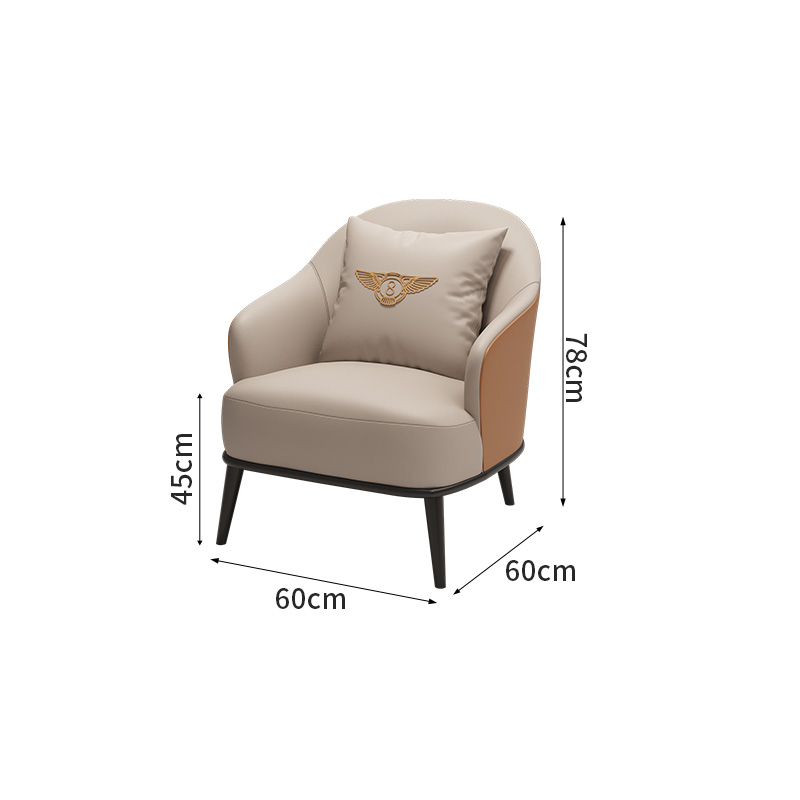 Single Sofa Light Luxury Orange + Cream White