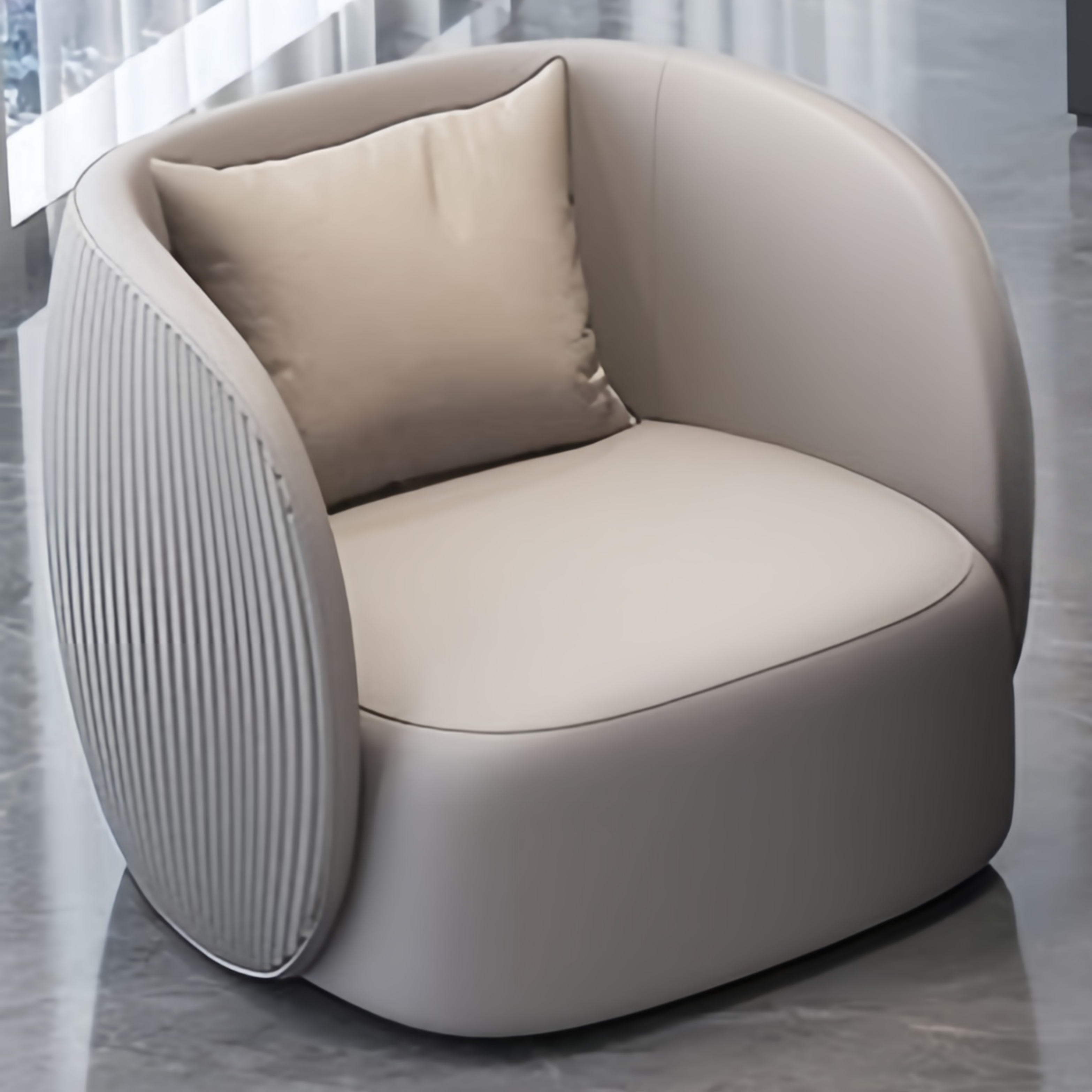 Single Sofa [Grey + Beige]