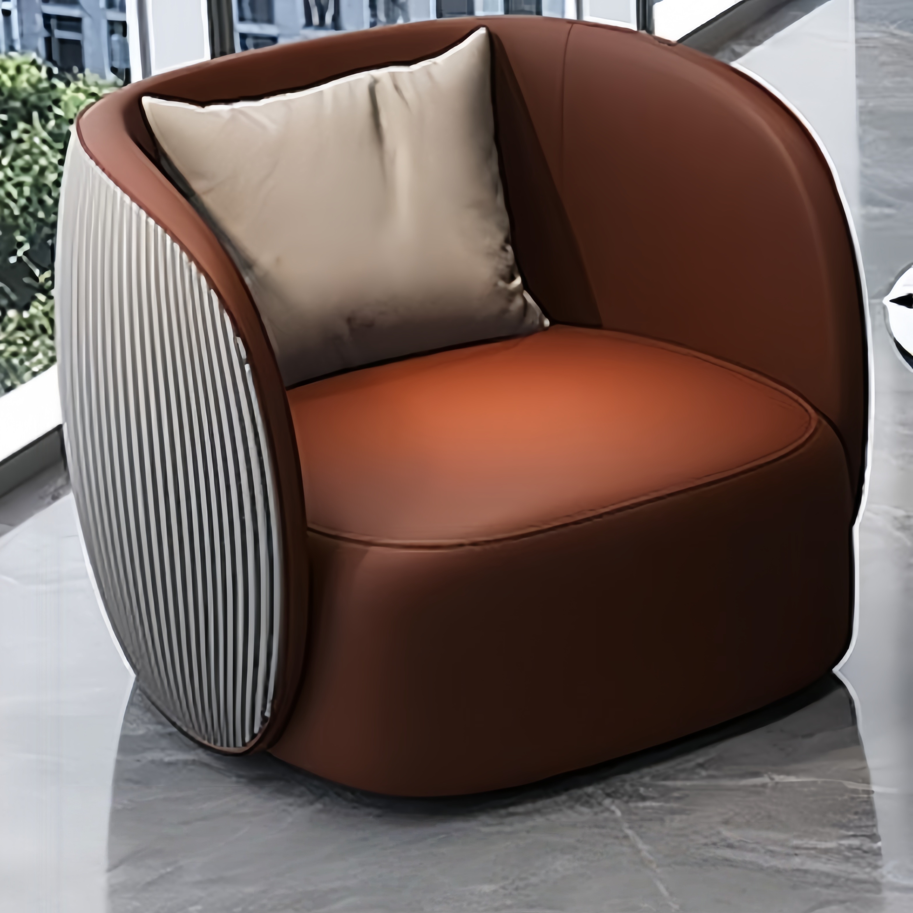 Single Sofa [Brown + Gray]