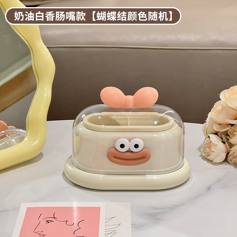 Cream White-Sausage Mouth Style[Bow Color Random]