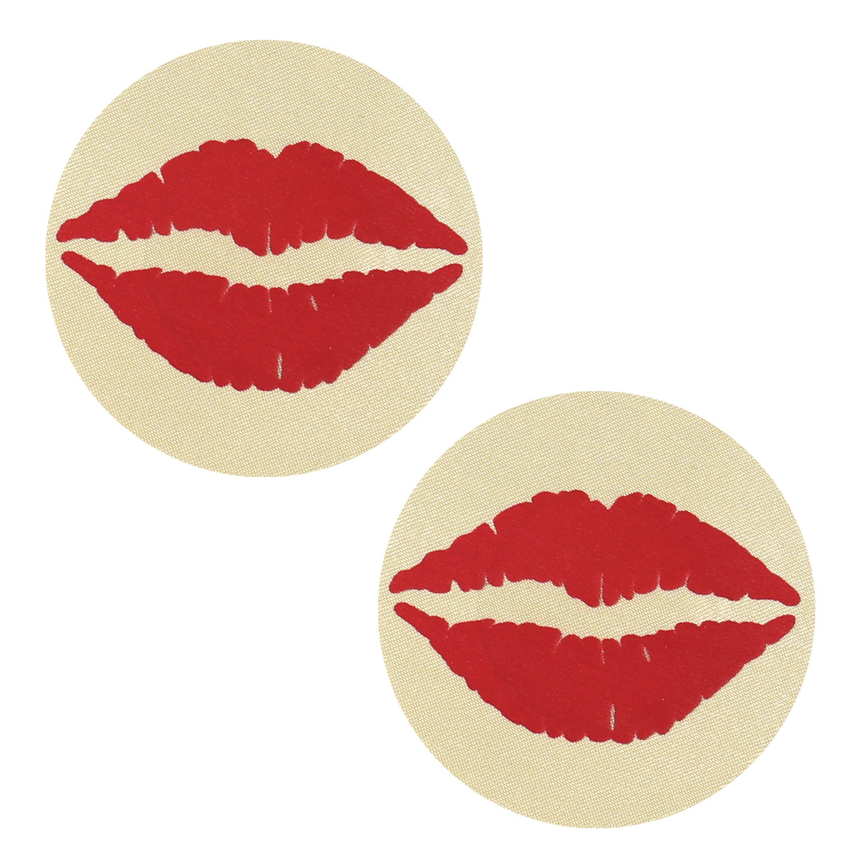 Round Skin, Red Lips, Diameter 6cm